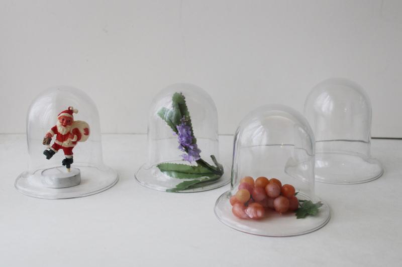 photo of vintage glass mini cloches hand blown glass bell shaped display domes set of four #1