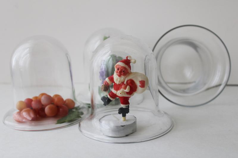 photo of vintage glass mini cloches hand blown glass bell shaped display domes set of four #2