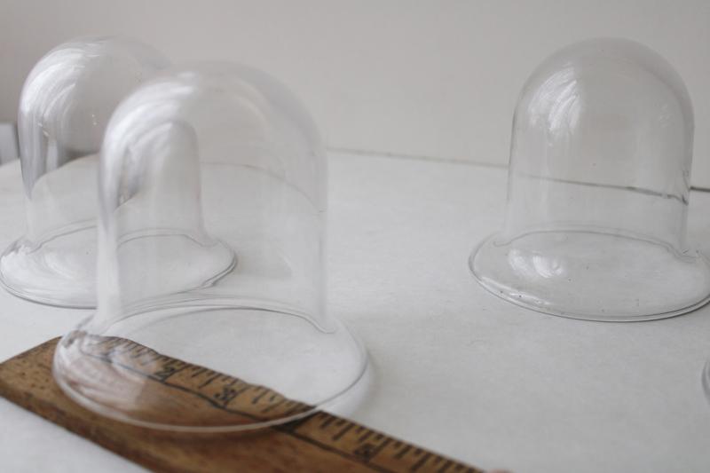 photo of vintage glass mini cloches hand blown glass bell shaped display domes set of four #5