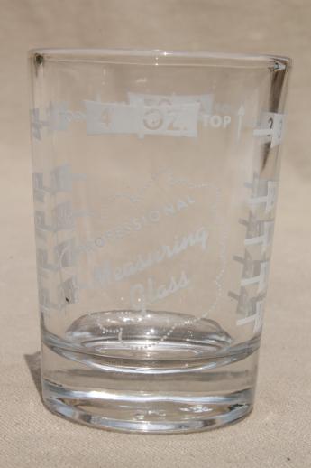 photo of vintage glass ounce measures, graduated measuring glasses, medicine glasses & jiggers #3