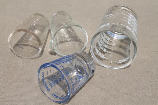 photo of vintage glass ounce measures, graduated measuring glasses, medicine glasses & jiggers #5