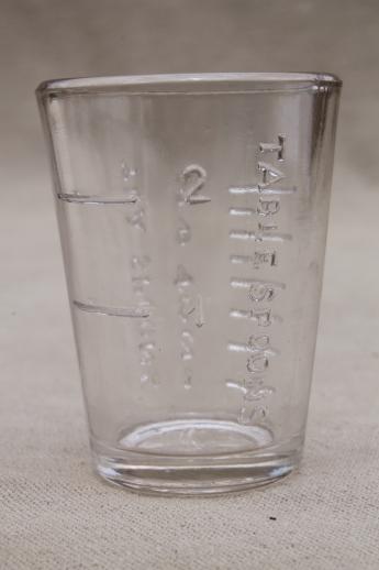 photo of vintage glass ounce measures, graduated measuring glasses, medicine glasses & jiggers #10