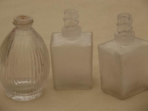 photo of vintage glass perfume bottle collection, old vanity jars and bottles #4
