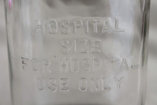 photo of vintage glass pharmacy medicine bottle embossed Wyeth hospital use half-pint jar #6