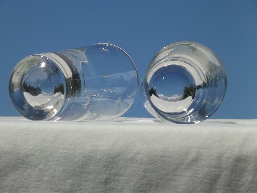 photo of vintage glass pitcher & ten glasses, six-pointed star pattern w/ grey cut stars #4