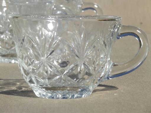 photo of vintage glass punch set, Hazel Atlas glass Lexington punch bowl & cups #3