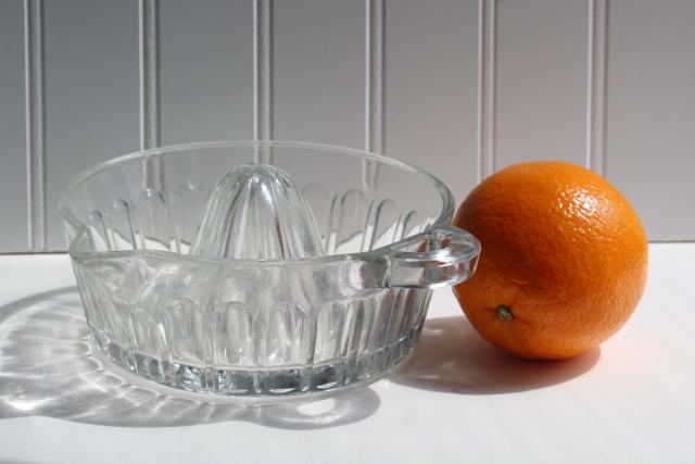 photo of vintage glass reamer, orange juicer sized for grapefruit or oranges #1