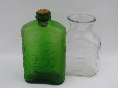 photo of vintage glass refrigerator bottles, water carafes for fridge #1