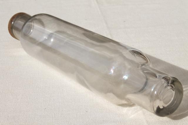 photo of vintage glass rolling pin, Roll-Rite ice water rolling pin w/ Good Housekeeping seal #3