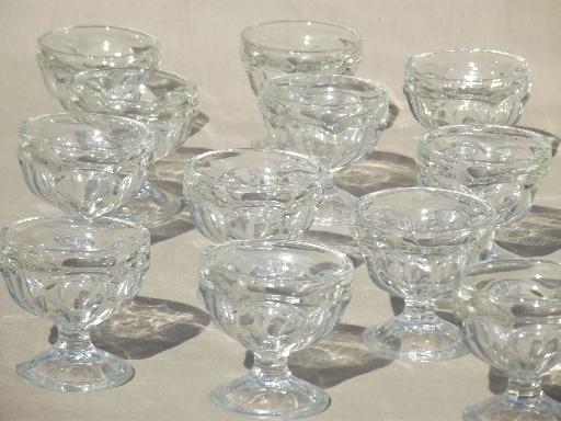 photo of vintage glass sherbets, ice cream dishes or dessert bowls set of 12 #1