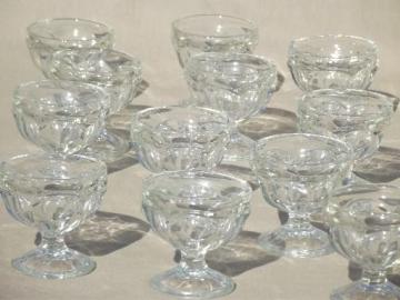catalog photo of vintage glass sherbets, ice cream dishes or dessert bowls set of 12