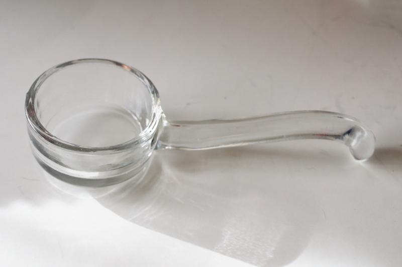 photo of vintage glass spoon or sauce ladle for elegant glass mayonnaise dish #1