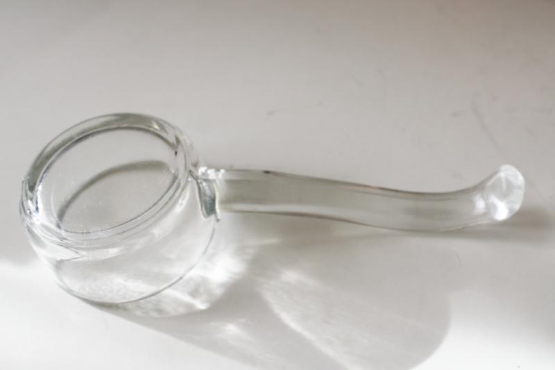 photo of vintage glass spoon or sauce ladle for elegant glass mayonnaise dish #2