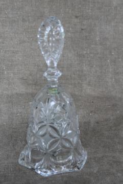 catalog photo of vintage glass table bell, Hofbauer Germany crystal bell collectible