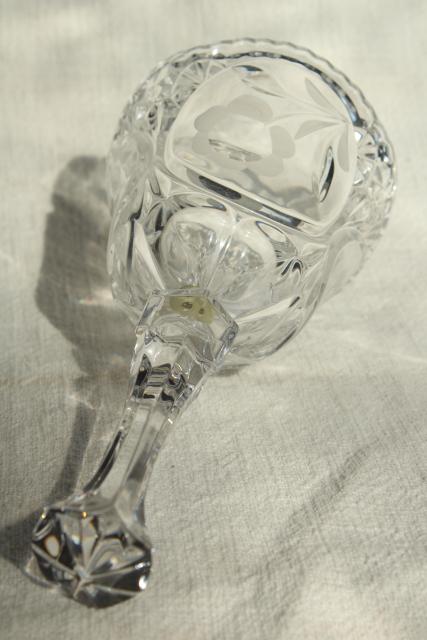 photo of vintage glass table service bells, cut crystal, Princess House Cris d'Arques Pompadour #4