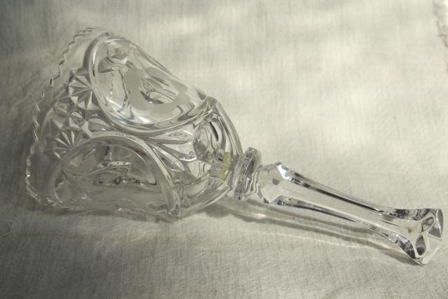 photo of vintage glass table service bells, cut crystal, Princess House Cris d'Arques Pompadour #5