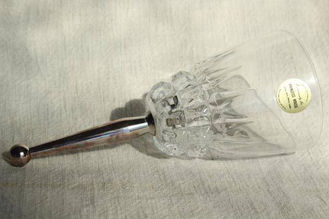 photo of vintage glass table service bells, cut crystal, Princess House Cris d'Arques Pompadour #8