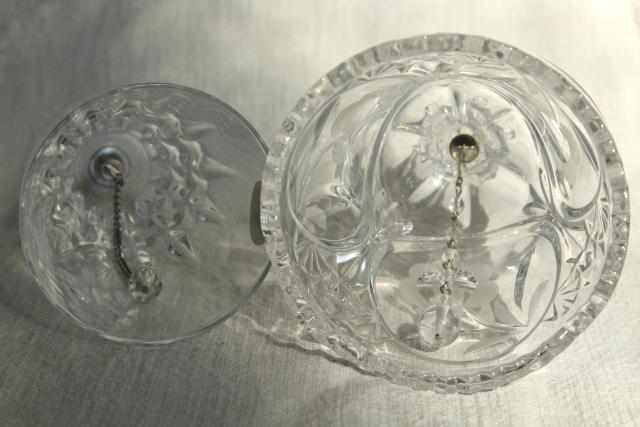 photo of vintage glass table service bells, cut crystal, Princess House Cris d'Arques Pompadour #10