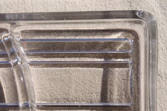 photo of vintage glass tray w/ divided sections for desk organizer or serving tray #8