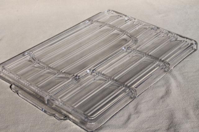 photo of vintage glass tray w/ divided sections for desk organizer or serving tray #9