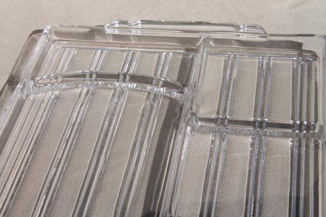 photo of vintage glass tray w/ divided sections for desk organizer or serving tray #10