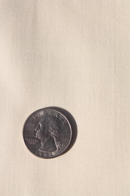 photo of vintage glazed polished cotton chintz fabric, plain ivory cream solid color #2