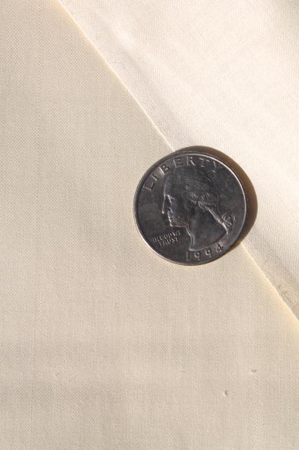 photo of vintage glazed polished cotton chintz fabric, plain ivory cream solid color #3