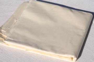 catalog photo of vintage glazed polished cotton chintz fabric, plain ivory cream solid color