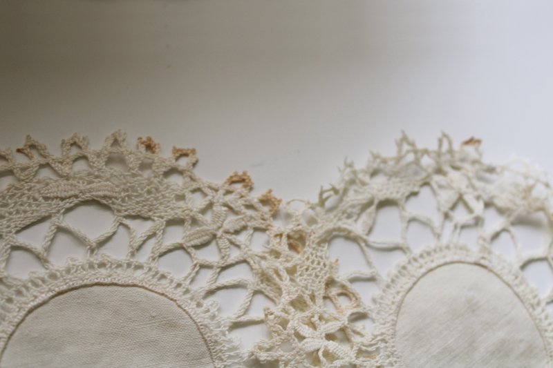 photo of vintage goblet rounds lace mats & tiny doilies lot, all different sizes and patterns, handmade crochet etc  #4