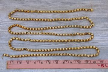 catalog photo of vintage gold mercury glass beads string Christmas tree garland decoration