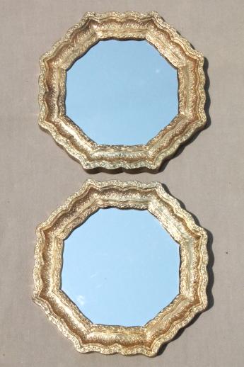 photo of vintage gold rococo boudoir collection, perfume tray, metal sconces, baroque mirrors #13