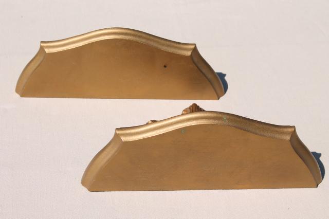 photo of vintage gold rococo plastic wall bracket shelves, country French shabby chic style #7