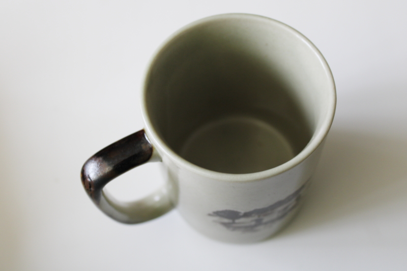 photo of vintage golfer coffee cup, 1970s Otagiri Japan stoneware mug retro art #3