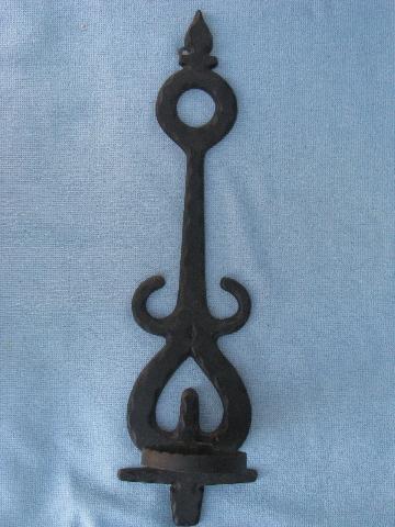 photo of vintage gothic forged iron style cast metal wall sconces for candles #2