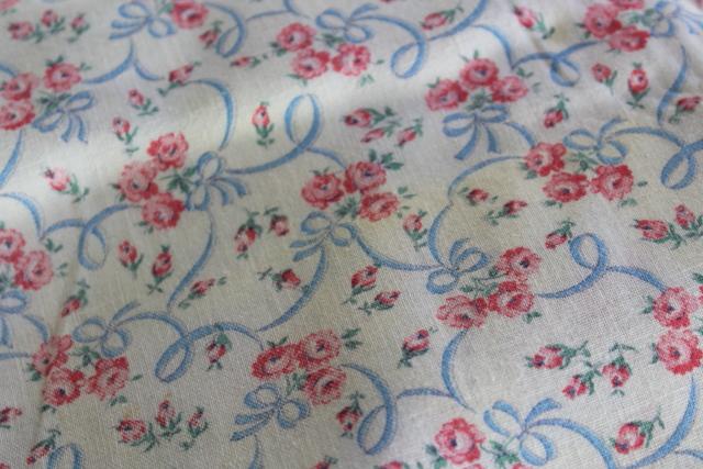 photo of vintage grain sack bed sheets, farmhouse style cotton print feedsack bedding handmade #5