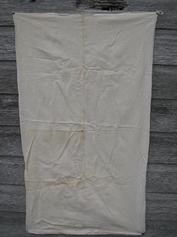 photo of vintage grain sack feed bag lot, primitive old natural cotton fabric #2