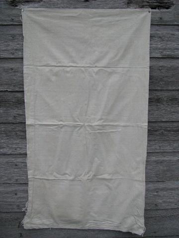 photo of vintage grain sack feed bag lot, primitive old natural cotton fabric #2