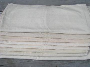 catalog photo of vintage grain sack feed bag lot, primitive old natural cotton fabric