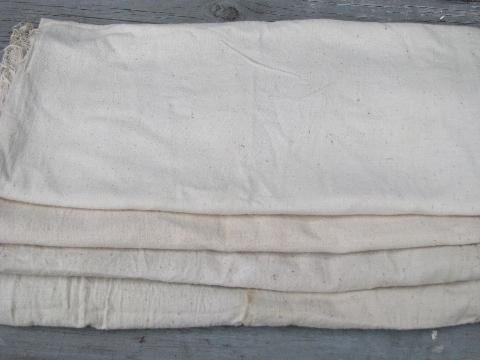 photo of vintage grain sack feed bag lot, primitive old natural cotton fabric #1