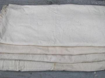 catalog photo of vintage grain sack feed bag lot, primitive old natural cotton fabric