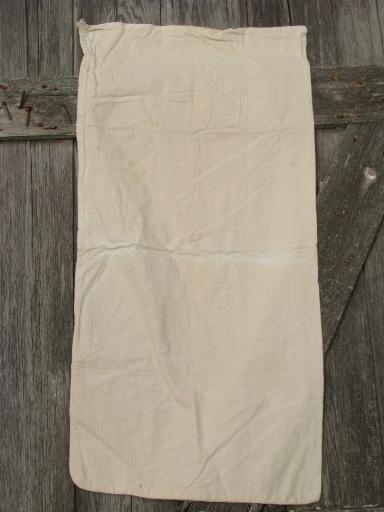 photo of vintage grain sack feed bag lot, primitive old natural cotton fabric #2