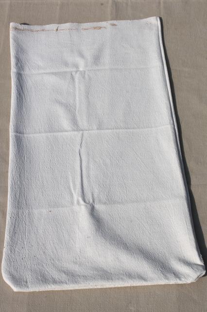 photo of vintage grain sacks, heavy old homespun type cotton fabric feed / seed bags lot #3