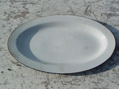 photo of vintage graniteware enamel fish platter #1