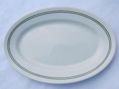 photo of vintage green band restaurant china, ironstone butter plate & pats #4