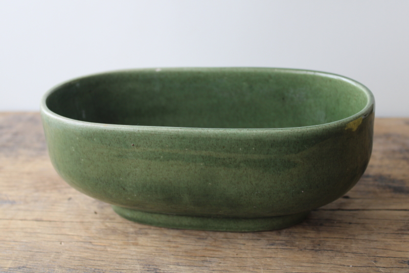 photo of vintage green glaze Haeger pottery planter, minimalist mid-century modern decor #1