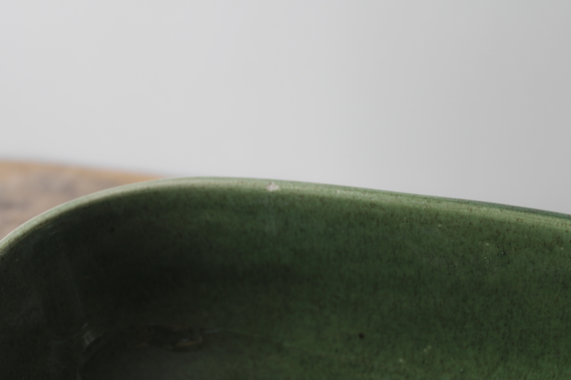 photo of vintage green glaze Haeger pottery planter, minimalist mid-century modern decor #2