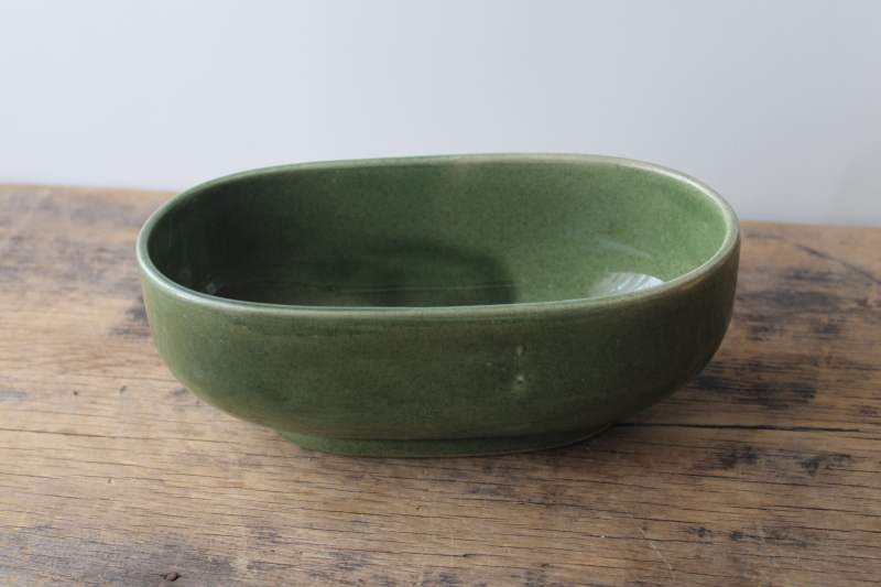 photo of vintage green glaze Haeger pottery planter, minimalist mid-century modern decor #5