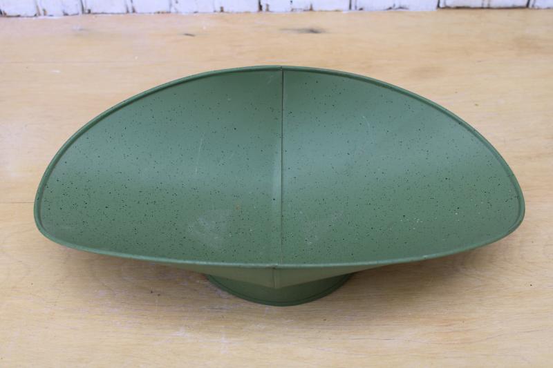 photo of vintage green painted metal bowl scoop shape kitchen scale pan, modern farmhouse decor #2