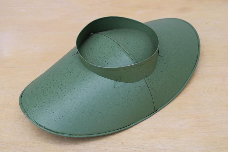 photo of vintage green painted metal bowl scoop shape kitchen scale pan, modern farmhouse decor #3