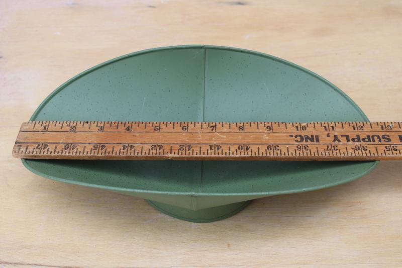 photo of vintage green painted metal bowl scoop shape kitchen scale pan, modern farmhouse decor #4